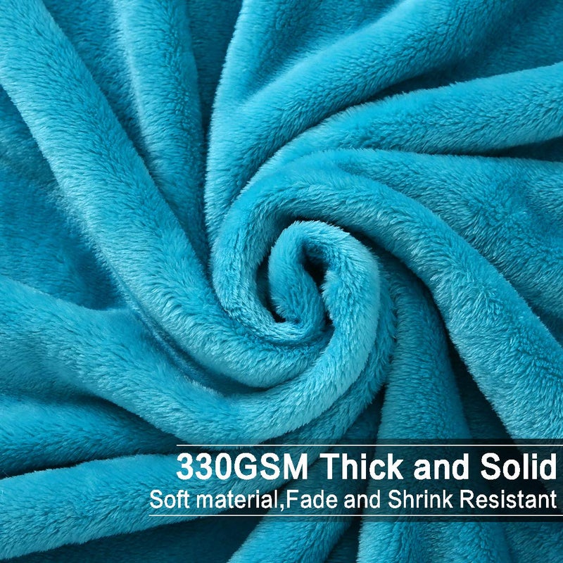 EASELAND Soft King Size Blanket Warm Fuzzy Microplush Lightweight Thermal Fleece Blankets for Couch Bed Sofa,90x108 Inch, Turquoise - Image 3